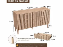 Cómoda de dormitorio de madera y ratán con 6 cajones, mueble de almacenaje multifuncional, armario de madera natural con cajones. Marru00f3n Sale