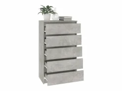 Cómoda de madera contrachapada hormigón 60x36x103 cm ES80741^