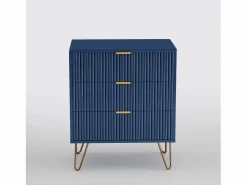Cómoda de tres cajones, mueble de almacenaje, con tiradores dorados, mesita de noche, 60 x 40 x 70 cm, color^ Sale
