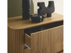Sweeek Cómoda|Cómoda en decoración estriada natural de 3 cajones natural