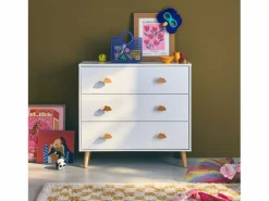 Sweeek Cómoda infantil, 3 cajones Blanco New