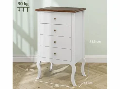 Homcom Mueble De Bebé|Cómoda Kiwita 4 cajones 98,5x60x40 cm