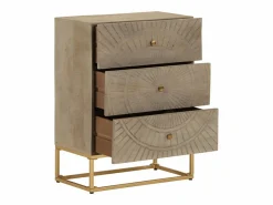 vidaxl Cómoda|Cómoda madera maciza de mango y hierro 55x30x76 cm
