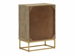 vidaxl Cómoda|Cómoda madera maciza de mango y hierro 55x30x76 cm