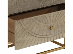 vidaxl Cómoda|Cómoda madera maciza de mango y hierro 55x30x76 cm