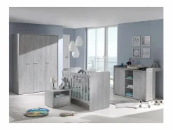 Cómoda para bebé robusta con cambiador integrado color efecto madera colección MATHEO^Meublorama Sale