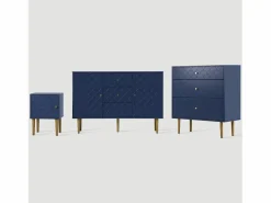 ModernLuxe Cómoda Ragement para dormitorio - 3 cajones - oscuro Azul Outlet