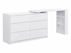 Vente-unique Cómoda tocador 6 cajones y 3 estantes en color - BOPANIA Blanco Discount