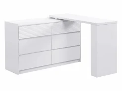 Vente-unique Cómoda tocador 6 cajones y 3 estantes en color - BOPANIA Blanco Discount