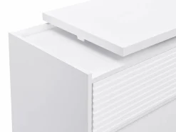 Vente-unique Cómoda tocador 6 cajones y 3 estantes en color - BOPANIA Blanco Discount