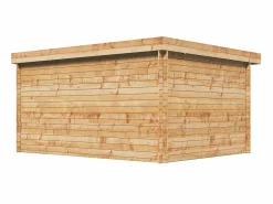 Cobertizo de jardín de madera tratada con autoclave y techo plano 13m² esp. 28 mm CORALIO^EXPERTLAND Online