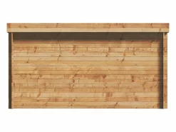 Cobertizo de jardín de madera tratada con autoclave y techo plano 13m² esp. 28 mm CORALIO^EXPERTLAND Online