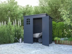 EXPERTLAND Caseta De Jardín|Cobertizo de jardín de resina antracita 2,09 m² - NERIO