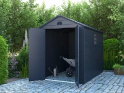 EXPERTLAND Cobertizo de jardín de resina antracita - 5,32 m² CESIO Gris antracita Online