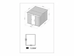 EXPERTLAND Caseta De Jardín|Cobertizo de jardín metálico en acero galvanizado 6,6 m² - CLAFTON