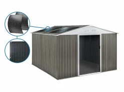 Habitat et jardin Cobertizo de jardín metálico <> - 12,99 m² con panel solar Topo