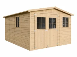 Cobertizo de madera con suelo tratado - 324x416 cm / 12m² - M336+M336G^Timbela Hot