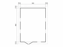 Cobertizo de madera con suelo tratado - 324x516 cm /15 m² - M337+M337G^Timbela Sale