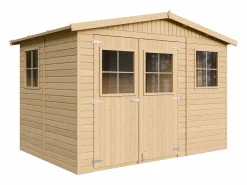 Timbela Cobertizo de madera con suelo tratado - 6m² - M334+M334G Color natural claro Clearance