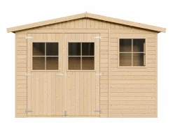 Timbela Cobertizo de madera con suelo tratado - 6m² - M334+M334G Color natural claro Clearance