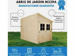 Timbela Caseta De Jardín|Cobertizo de madera sin pared lateral con suelo tratado - 6.1 m² - M339A+M339G