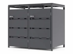 Cobertizo para basura acero galvanizado 2 cubos 132x80x116 240L LOKAFA^EXPERTLAND Outlet