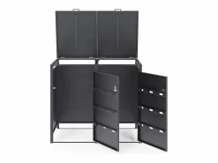Cobertizo para basura acero galvanizado 2 cubos 132x80x116 240L LOKAFA^EXPERTLAND Outlet