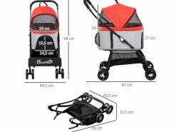 Cochecito para mascotas 82x49.5x98 cm^PawHut Best