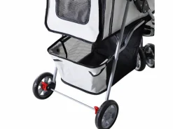 PawHut Cochecito para perro y gato 75x45x97 cm Gris Online