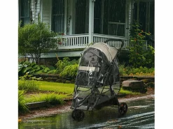 Transportín De Paseo Para Animales|Cochecito plegable para perros y gatos con protector de lluvia, poliéster, color (80,5 x 51,5 x 100 cm)