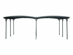 Sweeek Cochera|Cochera con extensión de aluminio y policarbonato 30m² antracita