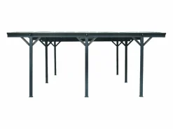 Sweeek Cochera|Cochera con extensión de aluminio y policarbonato 30m² antracita