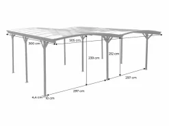 Sweeek Cochera|Cochera con extensión de aluminio y policarbonato 30m² antracita