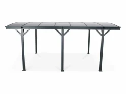Sweeek Cochera|Cochera con techo de aluminio y policarbonato de 15m² antracita