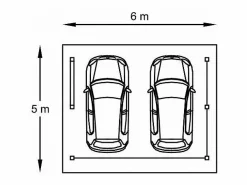 Habitat et jardin Cochera|Cochera de madera para coche - 19,35 m² - 5,06 x 6,06 m