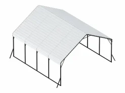 Cochera|Cochera SucceBuy, 5,8 x 6 m, Cochera Metálica Robusta, Estructura/Techo de Acero, Paredes Laterales Extraíbles, Almacenamiento de