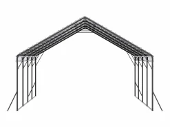 Cochera|Cochera SucceBuy, 5,8 x 6 m, Cochera Metálica Robusta, Estructura/Techo de Acero, Paredes Laterales Extraíbles, Almacenamiento de