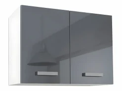 Vente-unique Cocina Completa|Cocina completa - 180 cm - 6 estantes - Blanco y gris - TRATTORIA