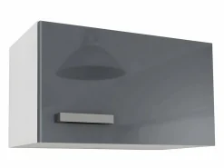 Vente-unique Cocina Completa|Cocina completa - 180 cm - 6 estantes - Blanco y gris - TRATTORIA
