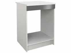 Vente-unique Cocina Completa|Cocina completa - 180 cm - 6 estantes - Blanco y gris - TRATTORIA