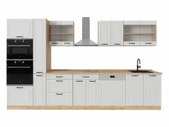 Vicco Cocina Completa|Cocina completa casa de campo blanca/roble dorado 350x60x81.6 r-line