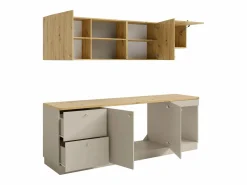 Vente-unique Cocina Completa|Cocina completa - Con encimera 242 cm - Beige y Natural claro - YORINA