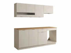 Cocina completa - Con encimera de 200 cm - Beige y Natural - CARMEO^Vente-unique Discount