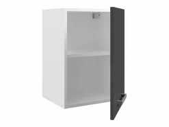 Vente-unique Cocina Completa|Cocina completa - Con encimera 240 cm - Gris brillante y Blanco - TRATTORIA