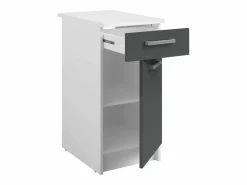 Vente-unique Cocina Completa|Cocina completa - Con encimera 240 cm - Gris brillante y Blanco - TRATTORIA