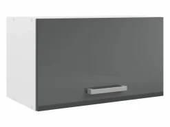 Vente-unique Cocina Completa|Cocina completa - Con encimera 240 cm - Gris brillante y Blanco - TRATTORIA