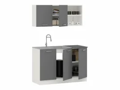 Cocina Completa haaus Ara, Antracita/Blanco, L 120 cm^ Discount