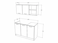 Cocina Completa haaus Ara, Antracita/Blanco, L 120 cm^ Discount