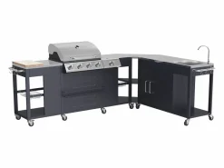 Happy Garden Cocina de esquina TEXAS 4+1 quemadores Negro Outlet