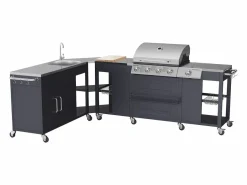 Happy Garden Cocina de esquina TEXAS 4+1 quemadores Negro Outlet